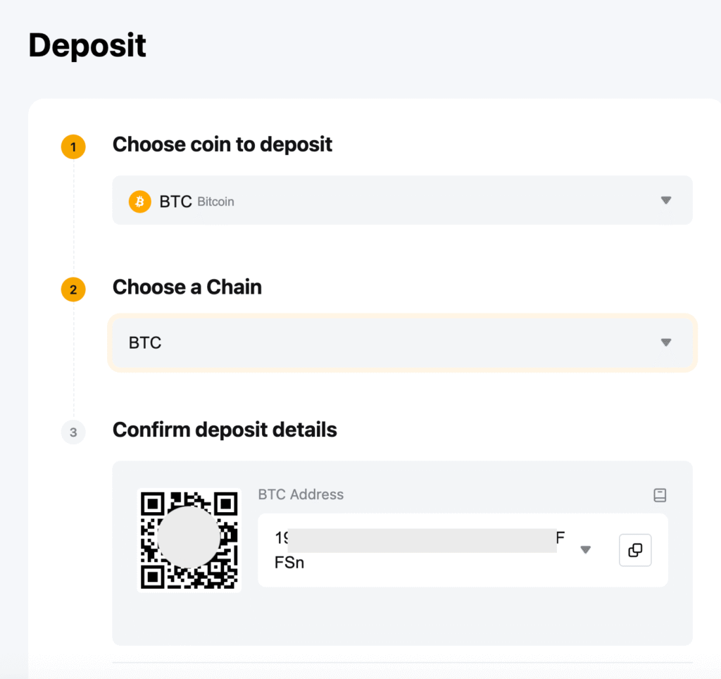Bybit Bitcoin Address and QR Code