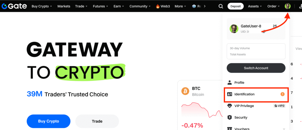 Gate KYC verification