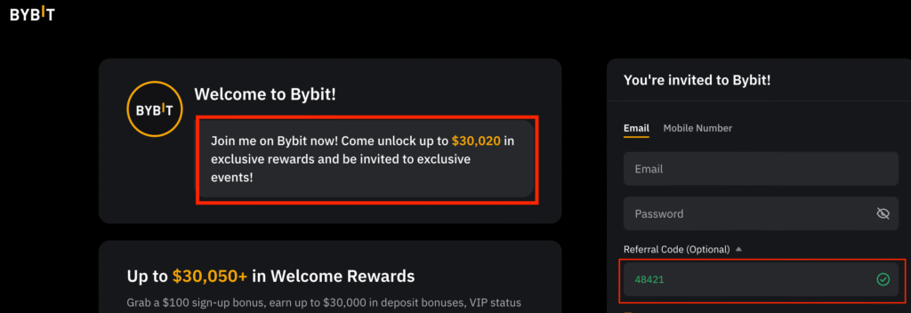 Bybit $30,000 Welcome Rewards and How to Put Referral Code
