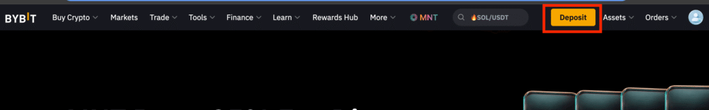 Bybit Deposit Button