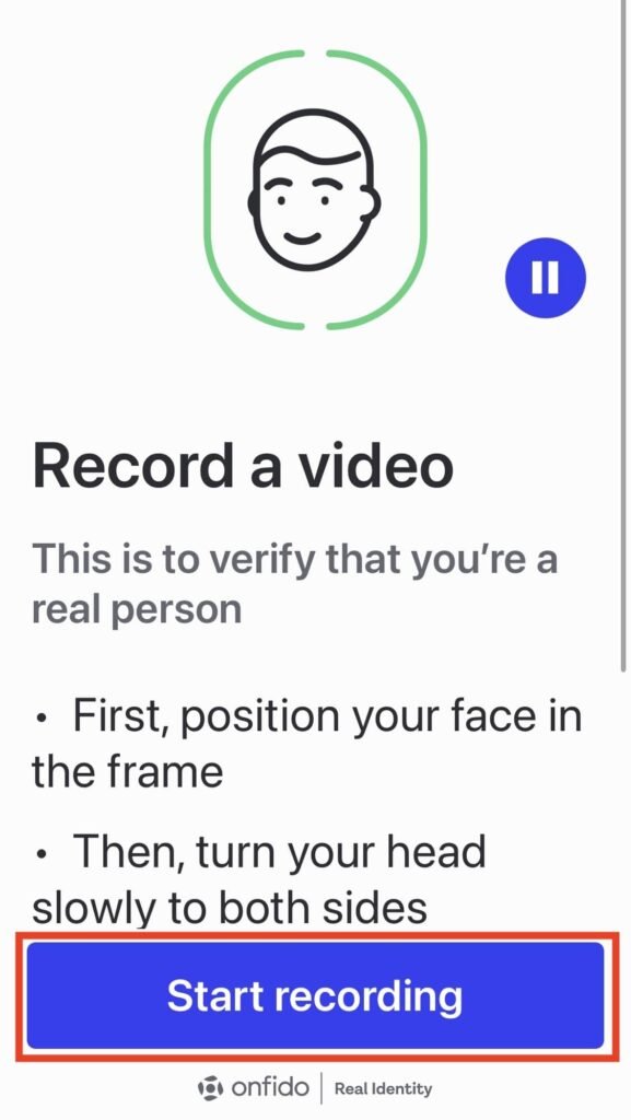 Bybit Selfie KYC Verification Screen Instructing the User to Center Their Face and Turn Their Head