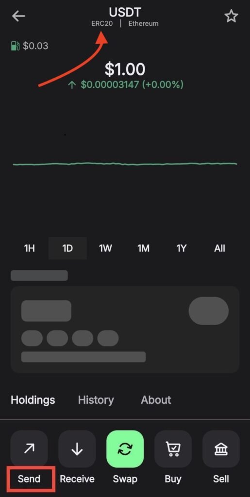 Trust Wallet Send USDT Button